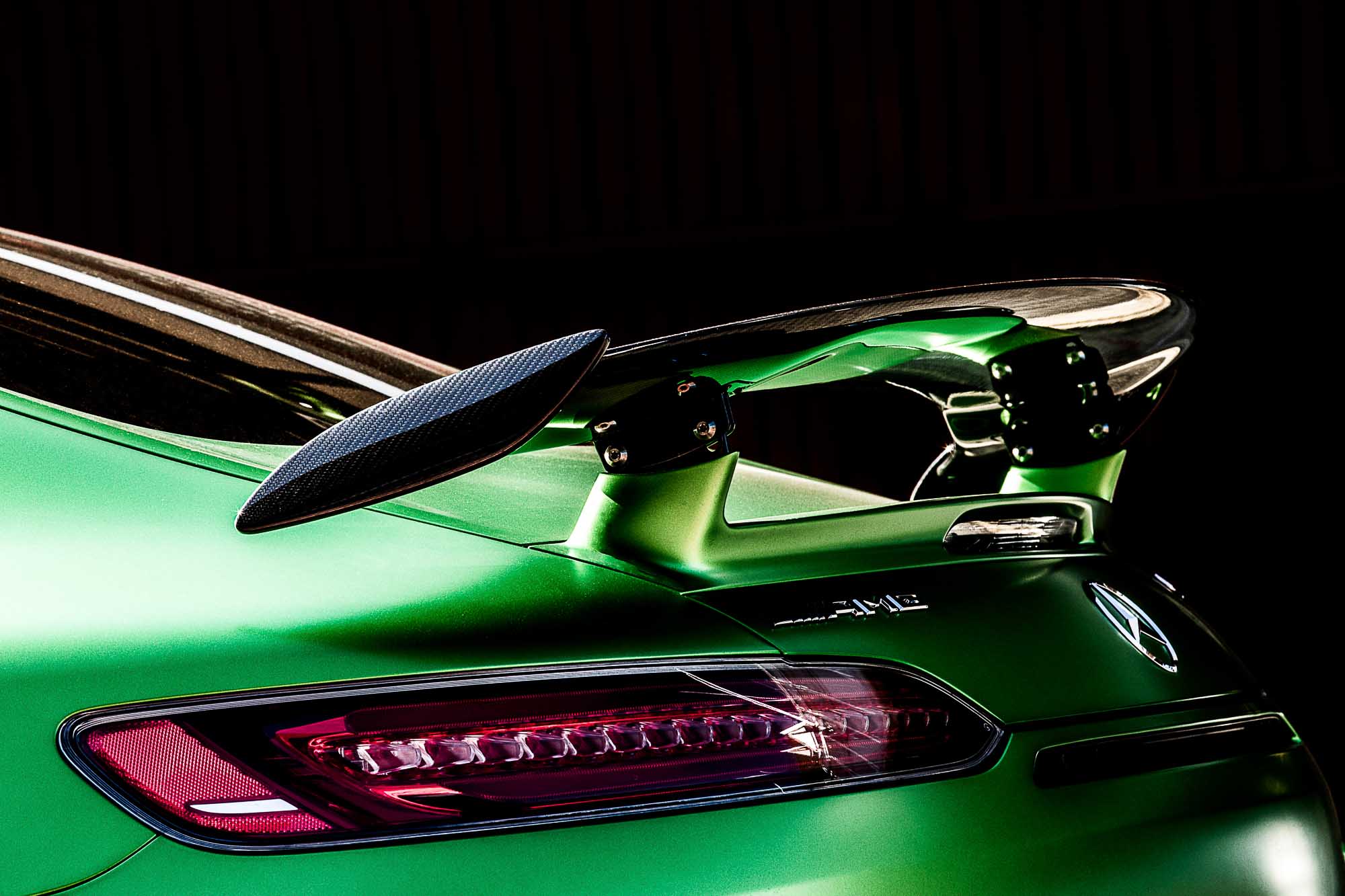 Spoiler of an AMG GTR 50 Year Edition