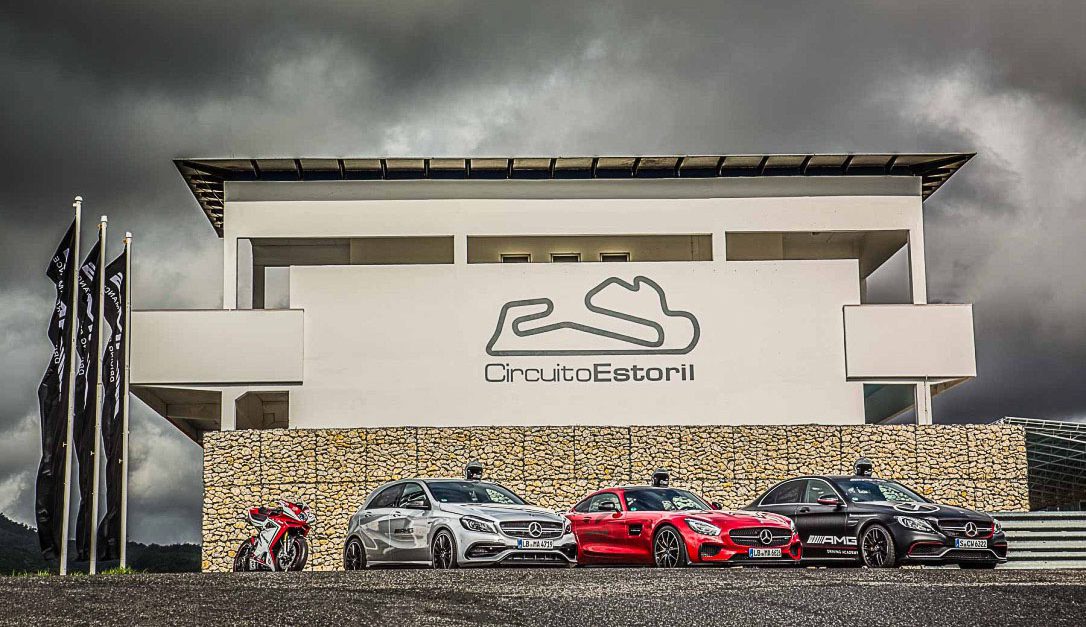 AMG Cars and a Ducati at Estoril Circuit