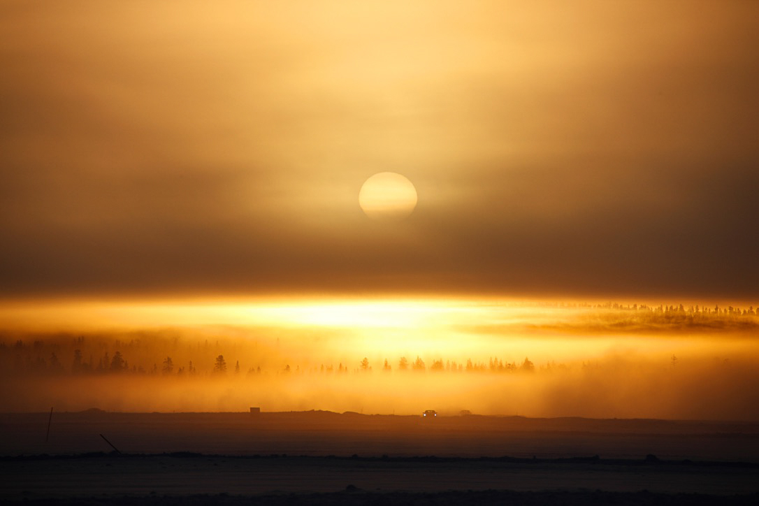 Sunrise at a very cold Sweden winter morning